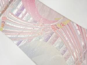 リサイクル　花々に変わり鳥模様織出し袋帯